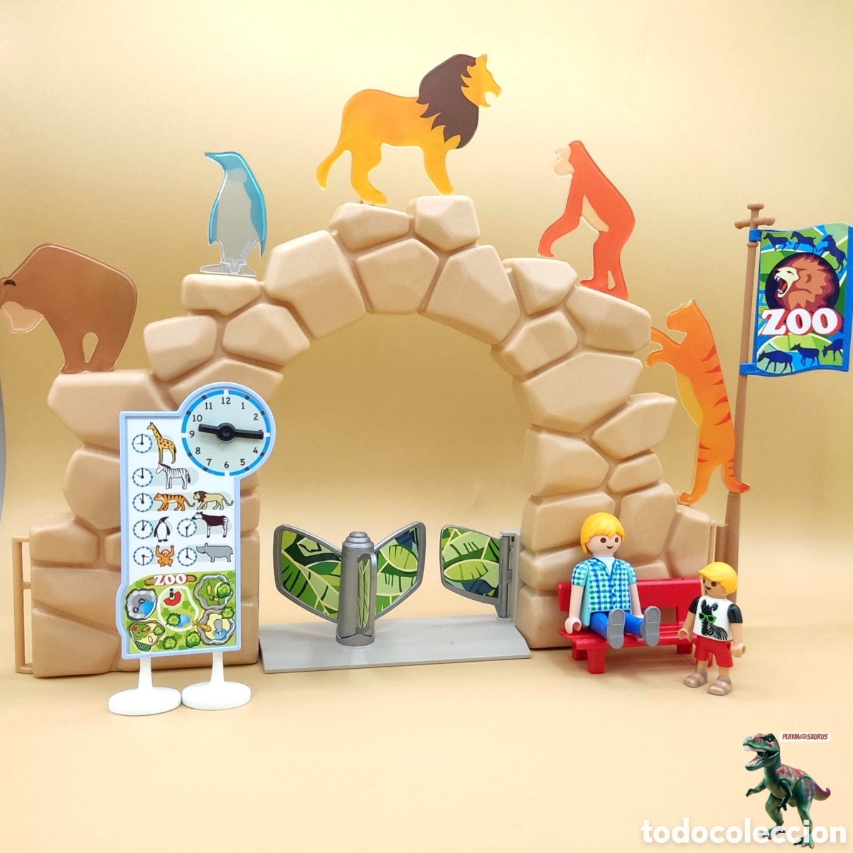 Playmobil: Playmobil recinto animales zoo zoologico puerta acceso entrada 6634 4828 6944 7977 3634 3145 torno