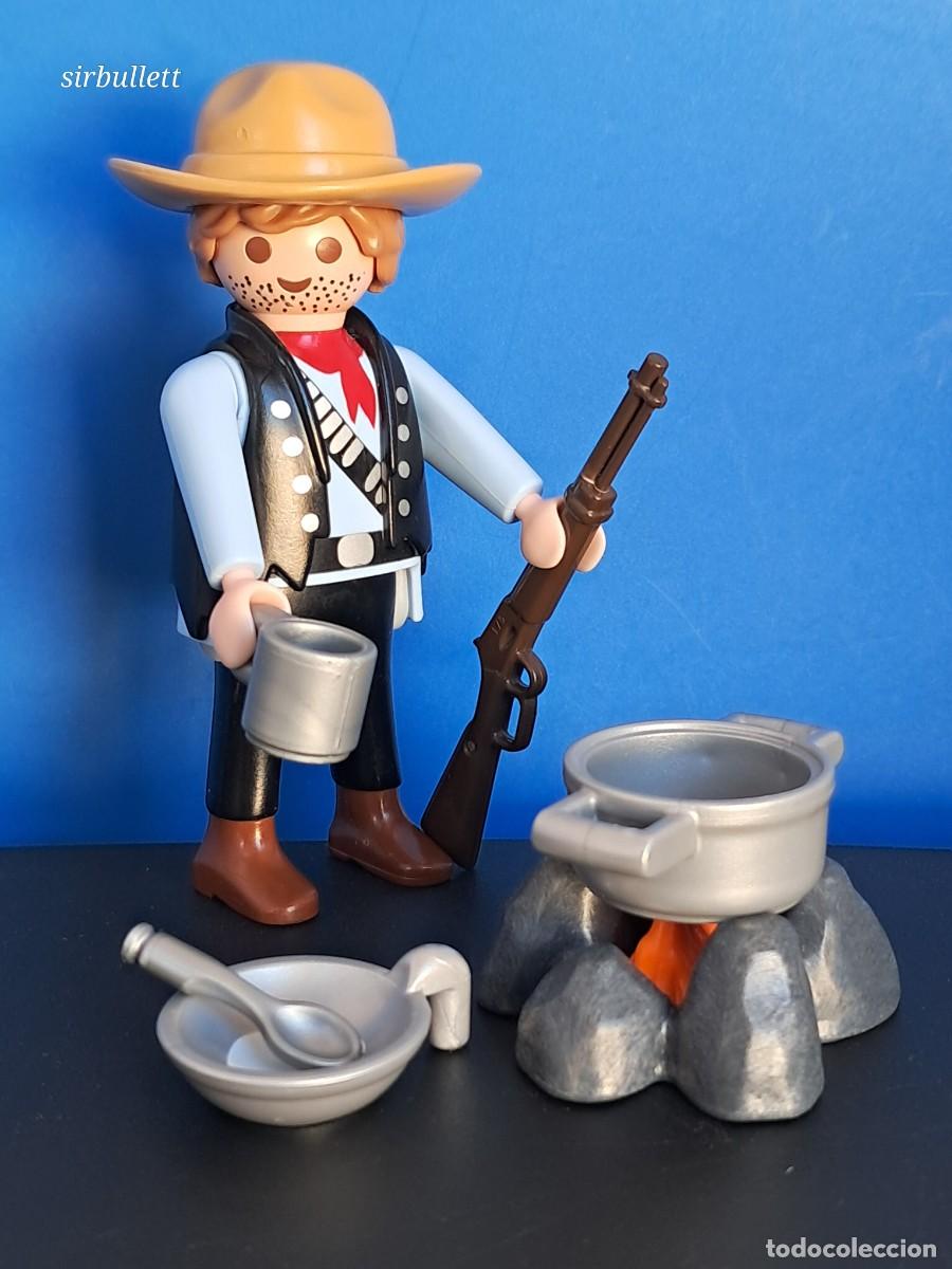 Playmobil: Figura vaquero cowboy oeste. Playmobil. Hoguera y accesorios