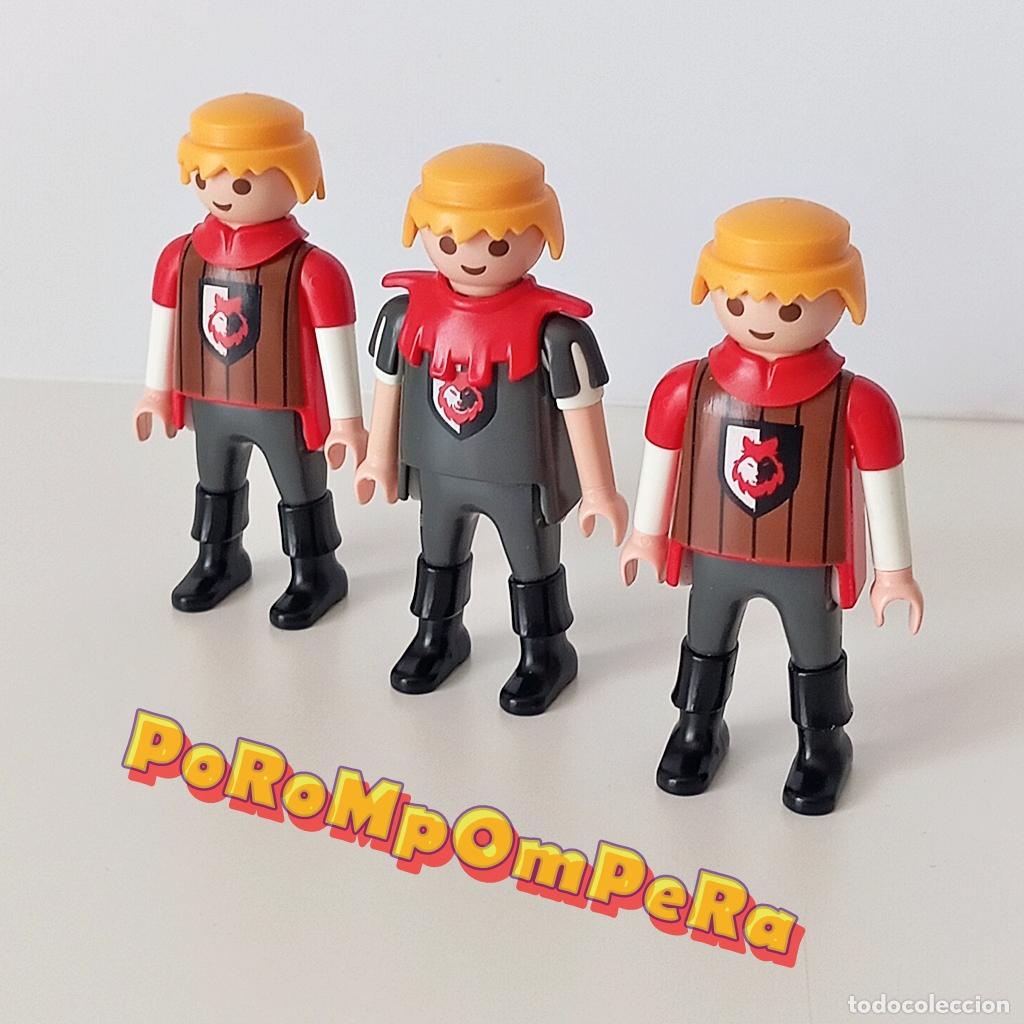 Playmobil: PLAYMOBIL lote x3 figura caballero medieval orden del lobo 6697 CUSTOM/COMPLETAR arquero soldado FL