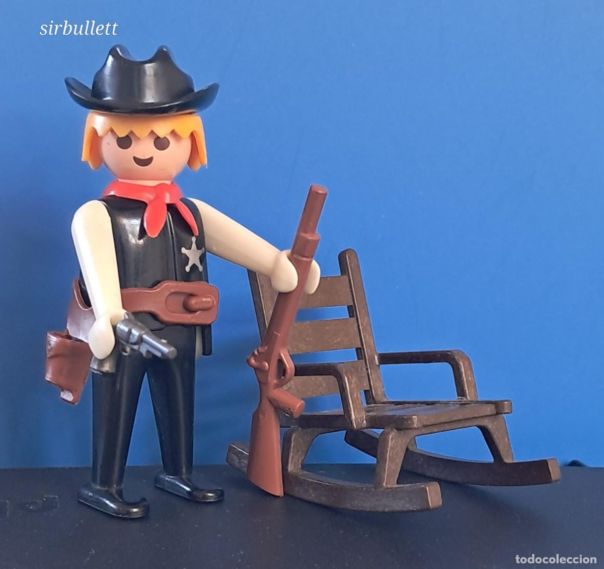 Playmobil: Figura Sheriff con Mecedora. Playmobil. Compatible 3341. Oeste. Manos fijas