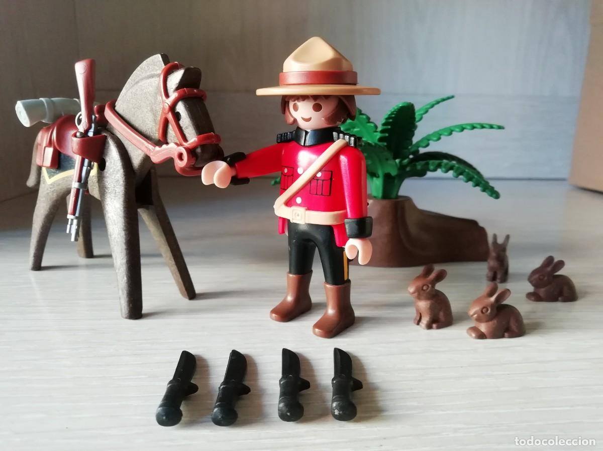 Playmobil: playmobil, lote, custom, Ref 3827, polic&iacute;a montada del Canad&aacute;, original, completo, SOLO HOY