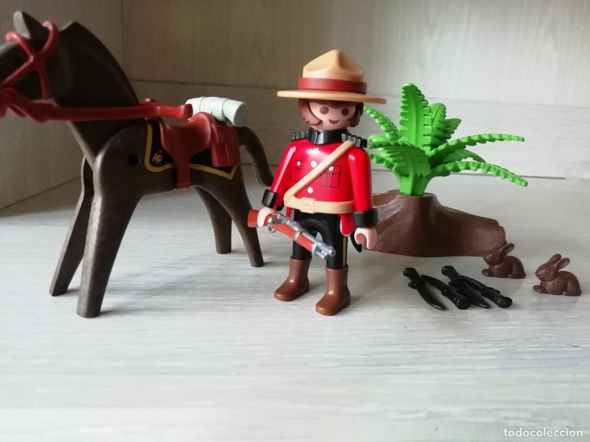 Playmobil: playmobil, lote, custom, Ref 3827, polic&iacute;a montada del Canad&aacute;, original, completo, SOLO HOY