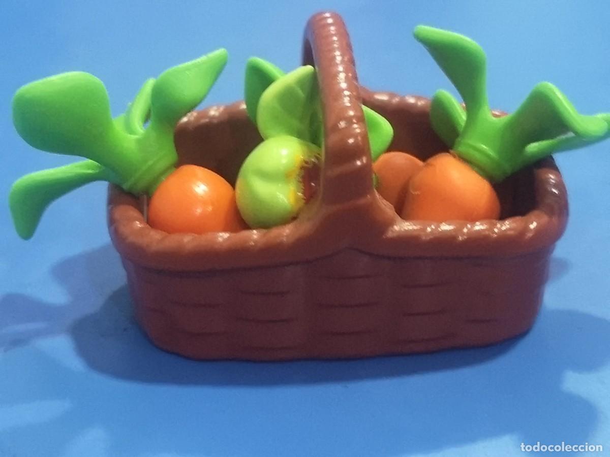 Playmobil: Playmobil cesta compra verduras fruta manzana zanahorias mercado medieval victoriano Neu