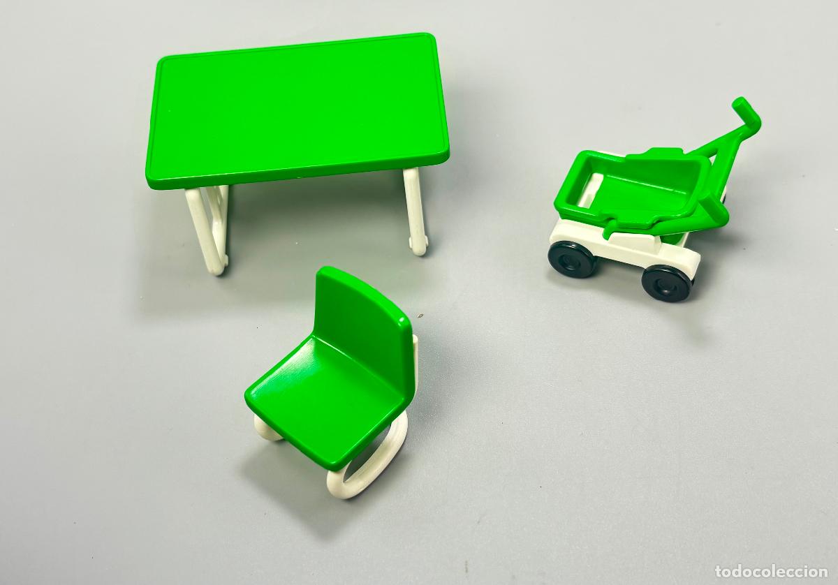 Playmobil: Playmobil lote mesa silla de ruedas verde