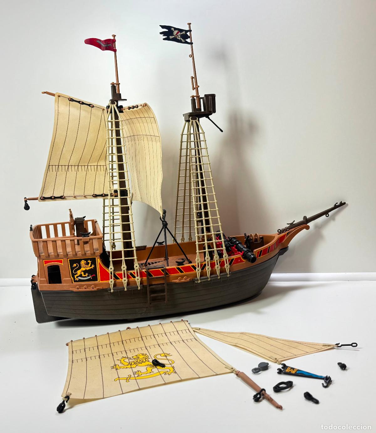 Playmobil: Playmobil 3750 barco pirata falta pieza sujeci&oacute;n bandera defecto m&aacute;stil y baupr&eacute;s