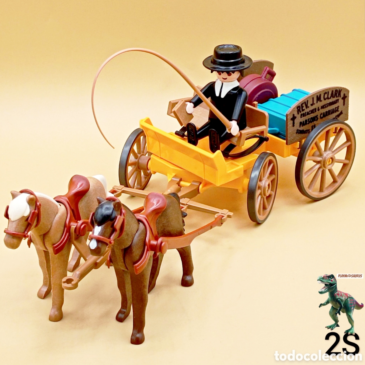 Playmobil: Playmobil carreta con figura parroco cura pastor misionero iglesia western oeste carruaje