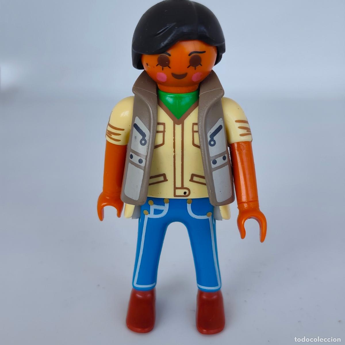 Playmobil: PLAYMOBIL FIGURA MUJER CUIDADORA ZOO AVENTURAS SELVA coleta pie 1994 hotel mascotas 9275