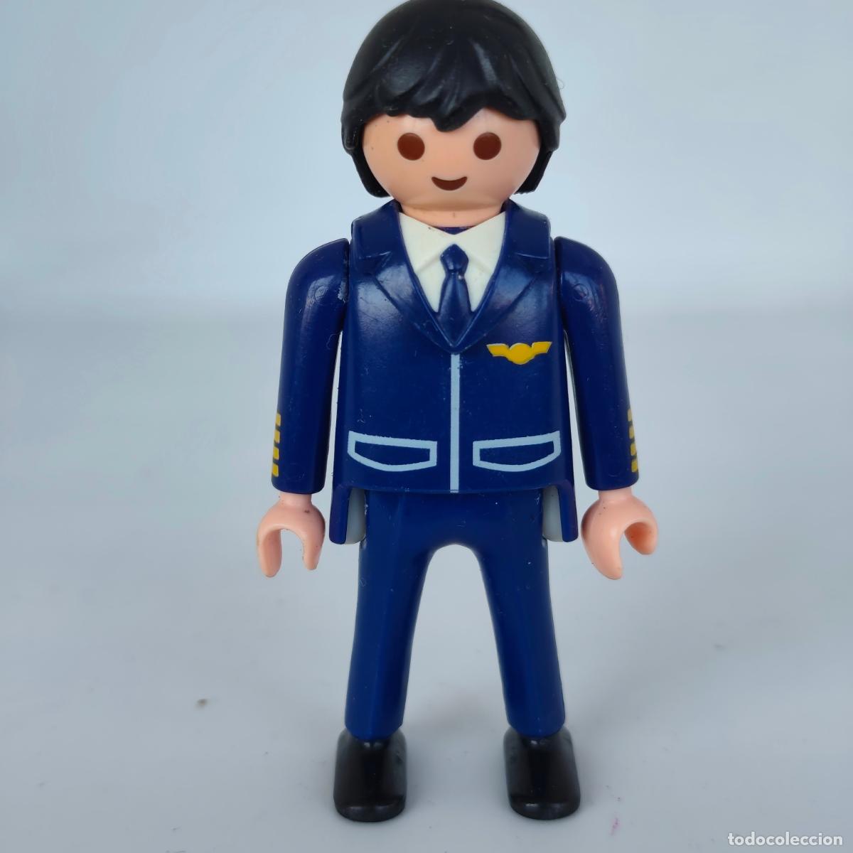 Playmobil: PLAYMOBIL FIGURA HOMBRE PILOTO GORRA AVIACION CIVIL CORBATA SERIE CIUDAD UNIFORME 1997