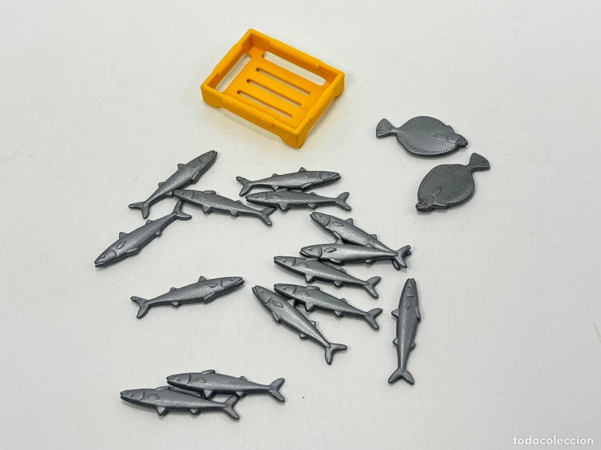Playmobil: Playmobil 3551 5342 lote caja con peces barco pesca puesto mercado