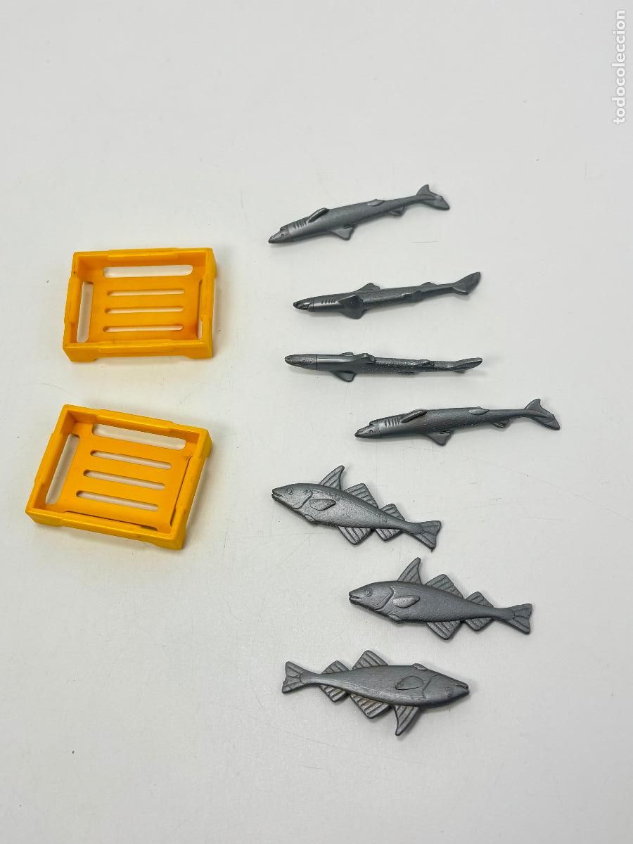 Playmobil: Playmobil 3551 5342 lote caja con peces barco pesca puesto mercado