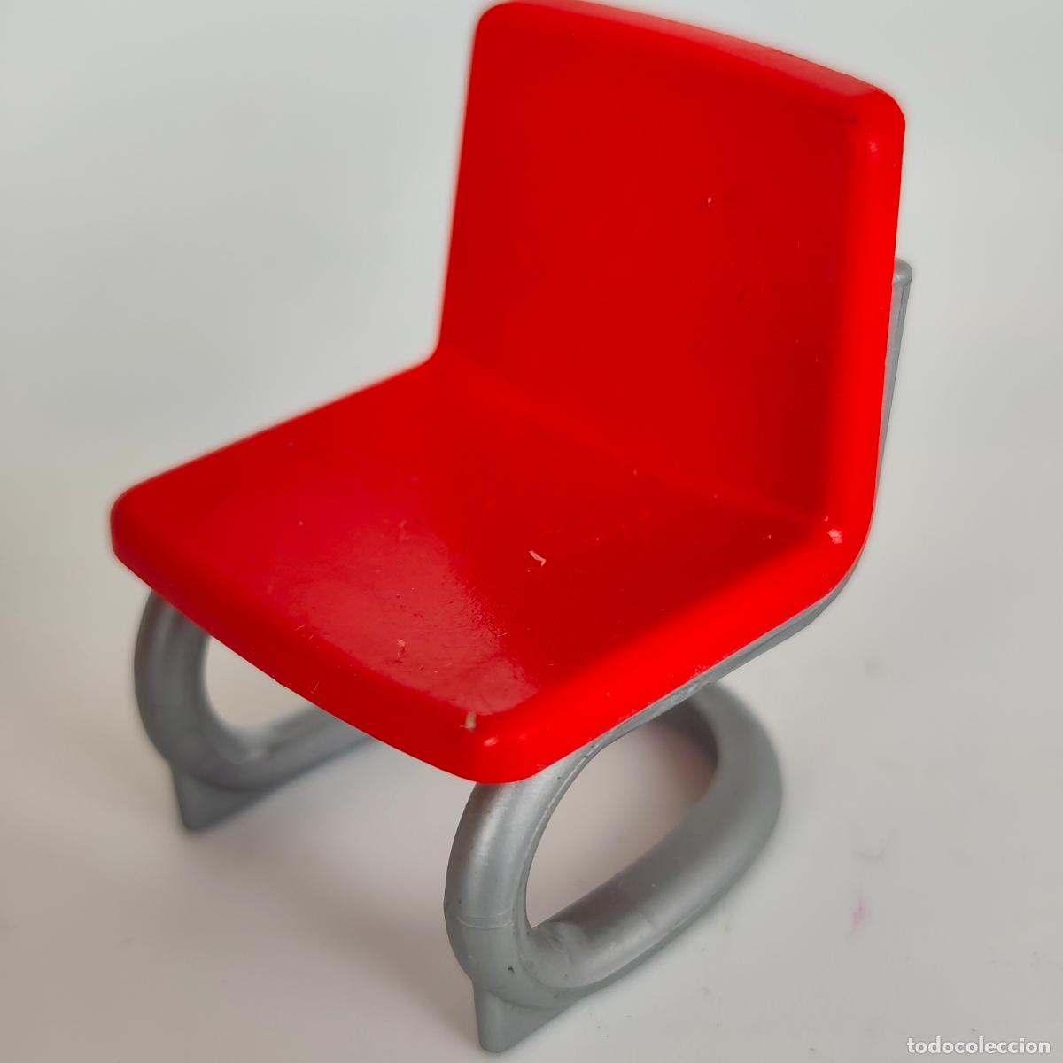 Playmobil: SILLA DE OFICINA - ROJA Y PLATEADO - MOBILIARIO - PLAYMOBIL