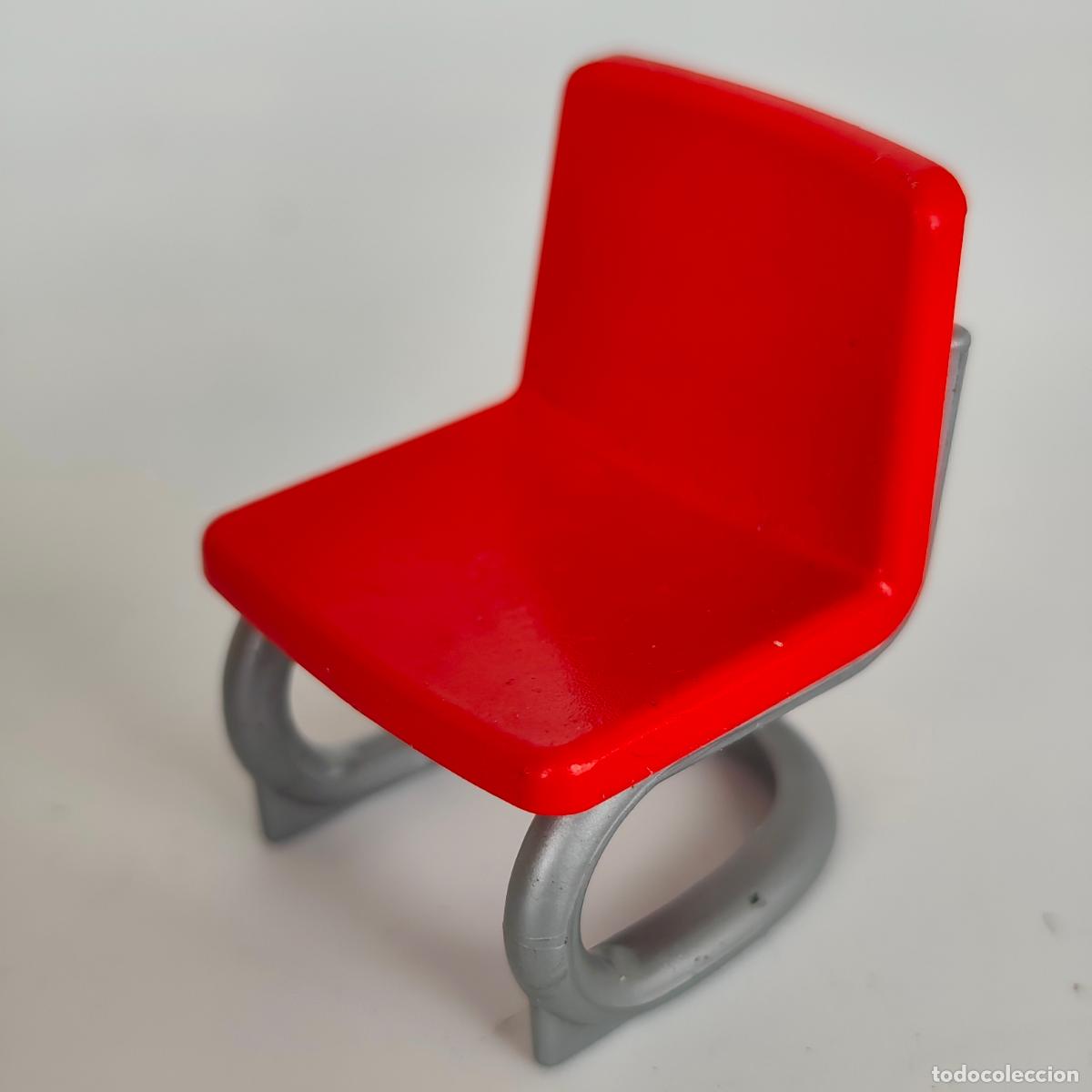 Playmobil: SILLA DE OFICINA - ROJA Y PLATEADO - MOBILIARIO - PLAYMOBIL