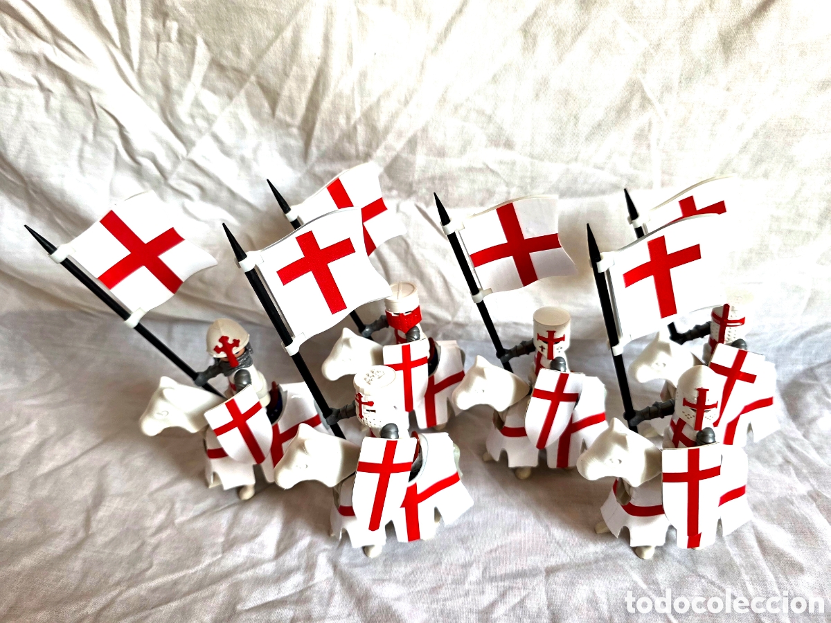 Playmobil: Playmobil 6 Caballeros Templarios Custom Cruzados Castillo Medievales 3666 3667 Malta Teutonicos