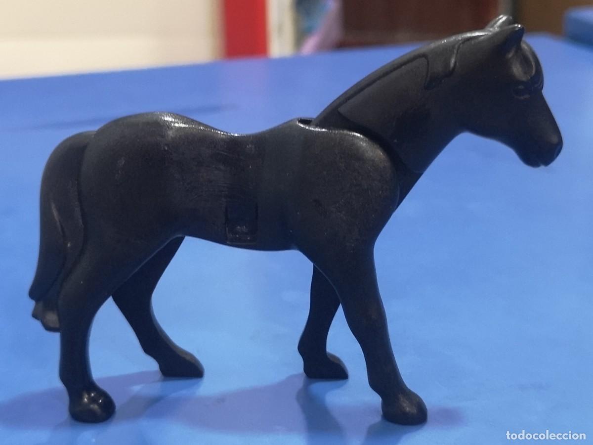 Playmobil: Playmobil caballo negro animales granja h&iacute;pica oeste medieval establo Neu