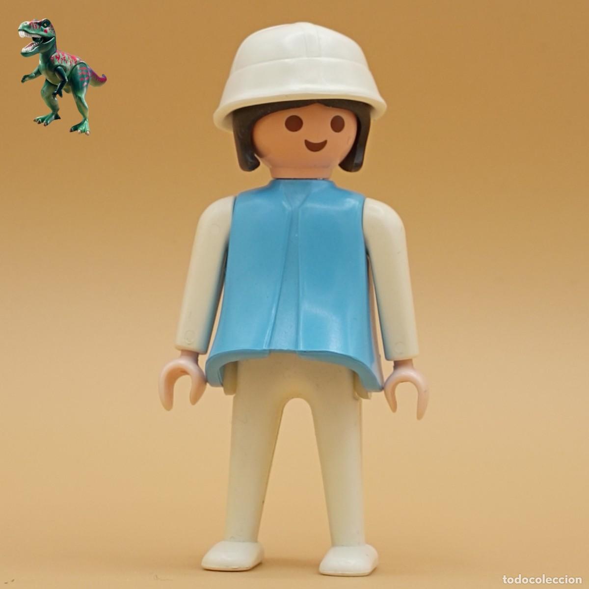 Playmobil: Playmobil figura mujer falda azul claro vintage viajera vacaciones verano city life 3139 3437