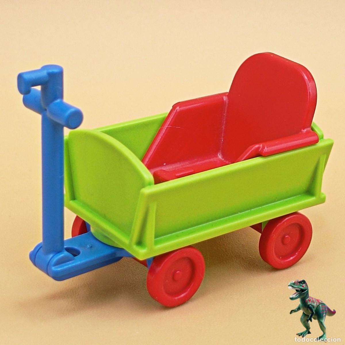 Playmobil: Playmobil carrito verde infantil con asiento para bebe carretilla carro juguete victoriano 6634