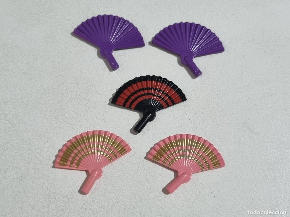 Playmobil: Playmobil Lote Abanico Mujer Morado Rosa Negro Dama Doncella Baile Flamenca