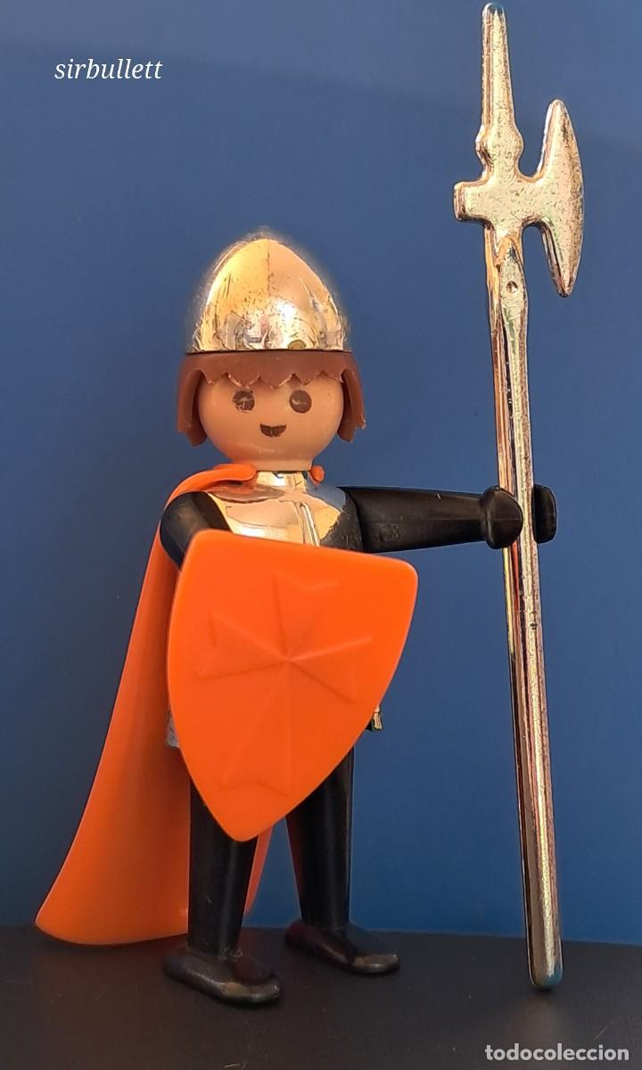 Playmobil: Figura medieval caballero cromado y accesorios. Playmobil vintage a&ntilde;os 70. 3446 y similares