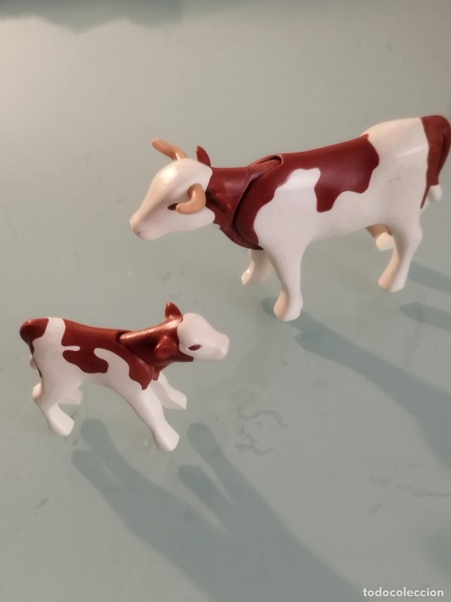Playmobil: Figura Playmobil. Vaca y ternero. Madre y si cria, granja.