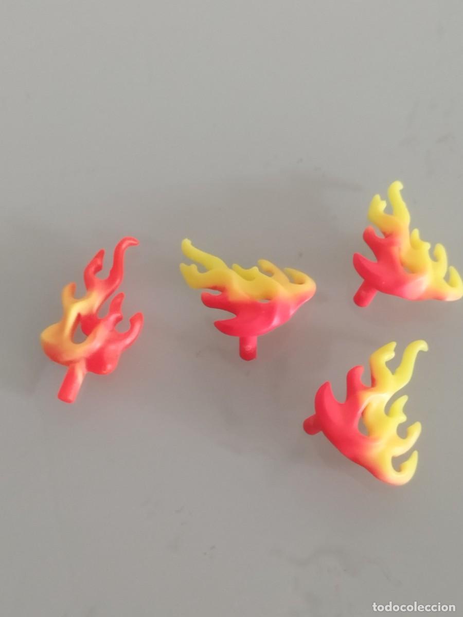 Playmobil: Figura Playmobil. Conjunto de 4 llamas de fuego. Incendio, arboles. Bomberos.
