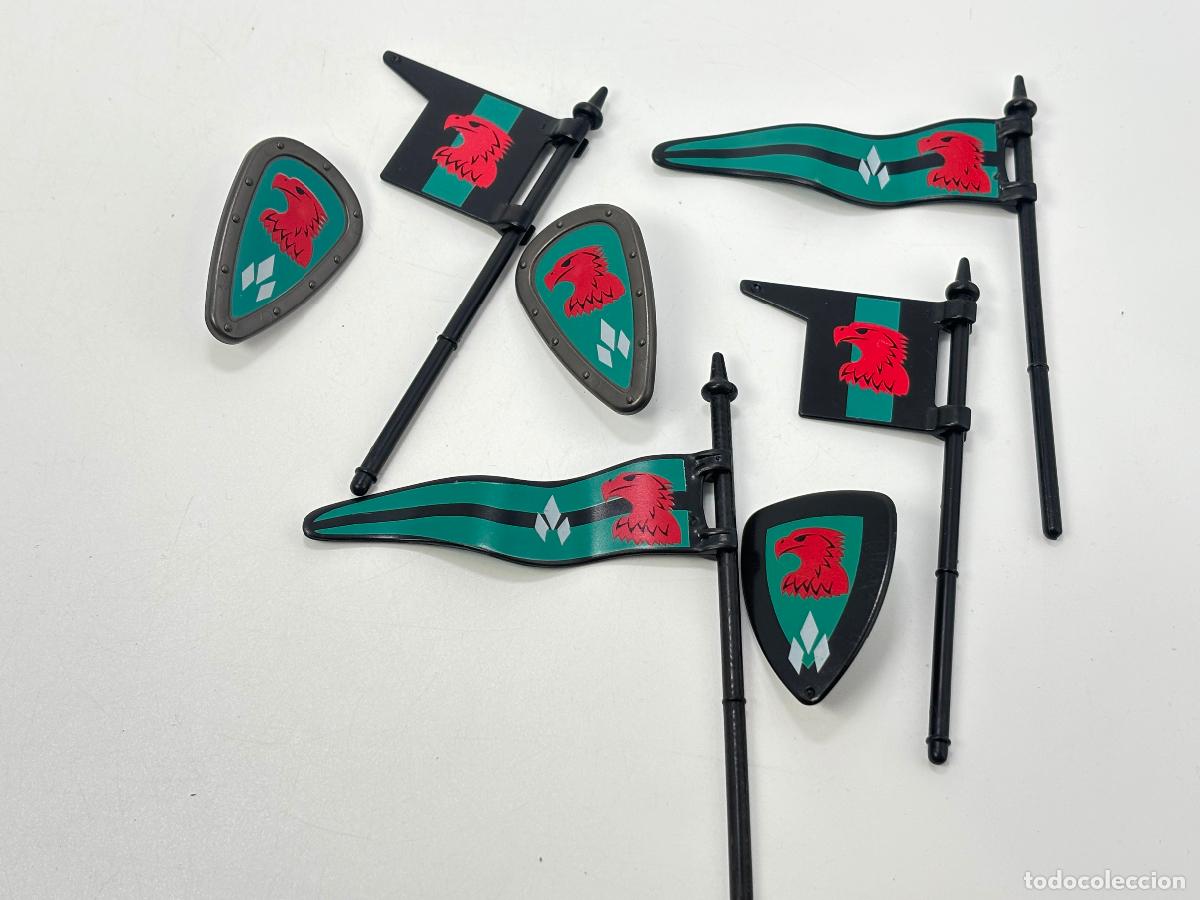 Playmobil: Playmobil lote escudo bandera caballero medieval