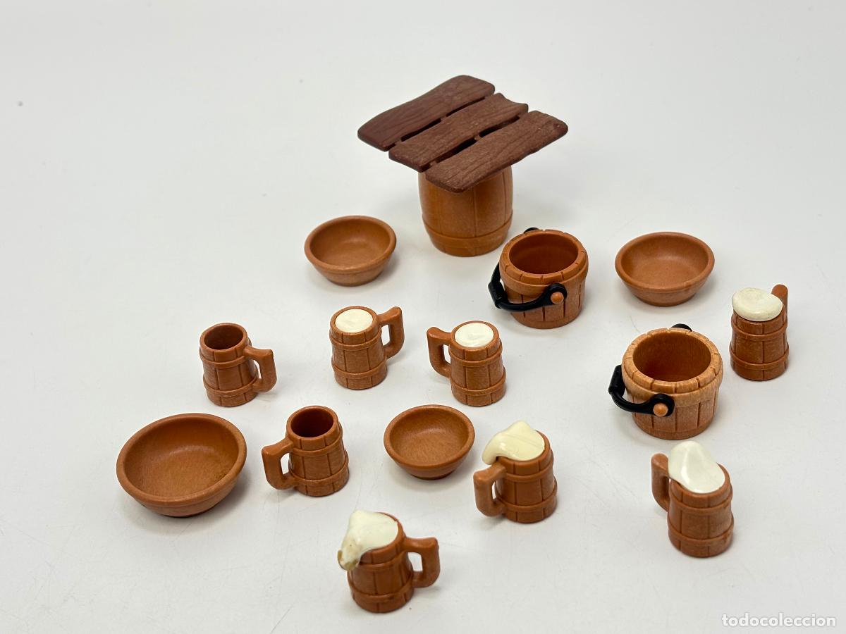 Playmobil: Playmobil lote jarra copa barril cubo plato