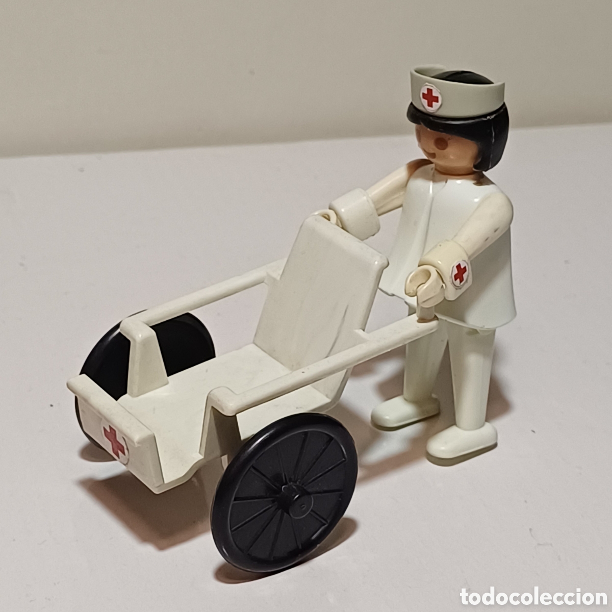 Playmobil: Figura Playmobil hospital clinica enfermera con silla ruedas primera epoca ref. 3362