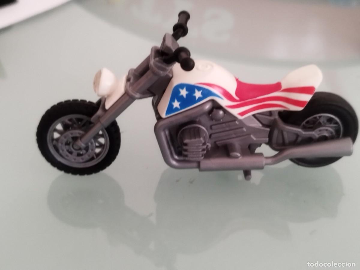 Playmobil: Figura Playmobil. Moto chopper, motorista con moto. Solo la moto.