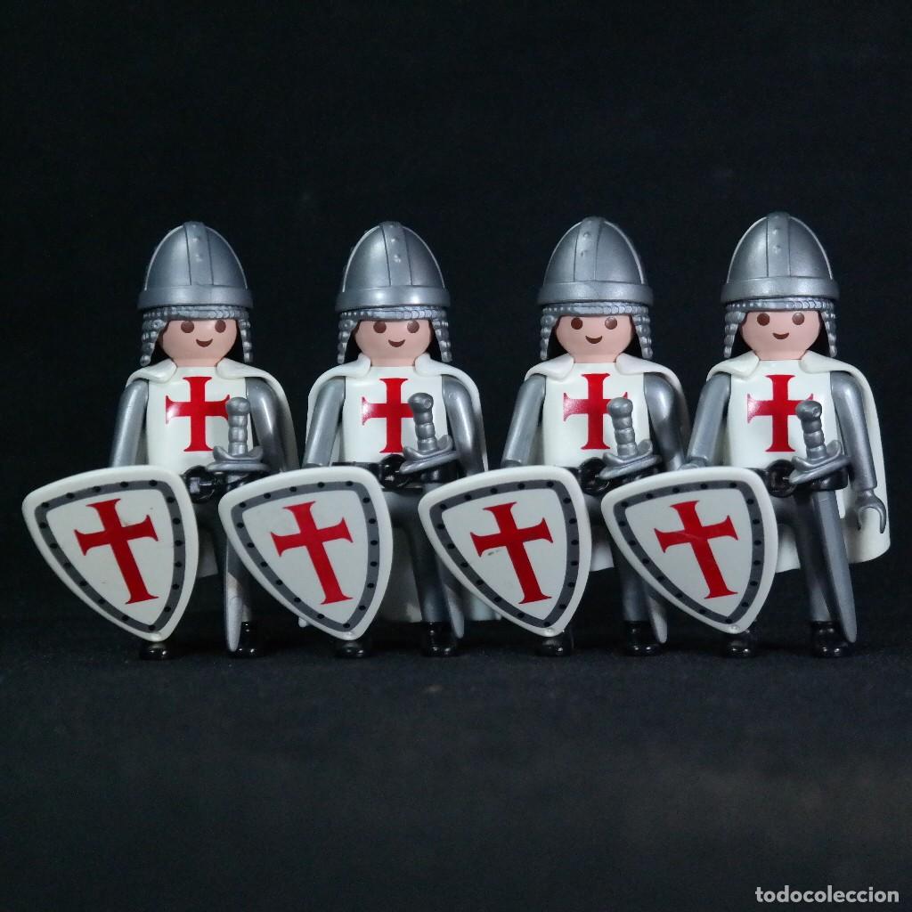 Playmobil: Playmobil 4 caballeros cruzados medievales ☼