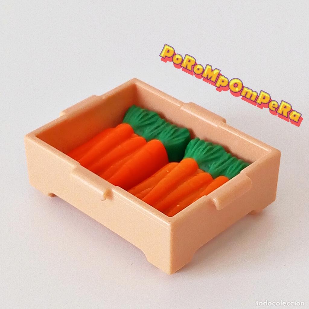 Playmobil: PLAYMOBIL bandeja beige con zanahorias puesto mercado medieval bel&eacute;n fruter&iacute;a verduras caja U2