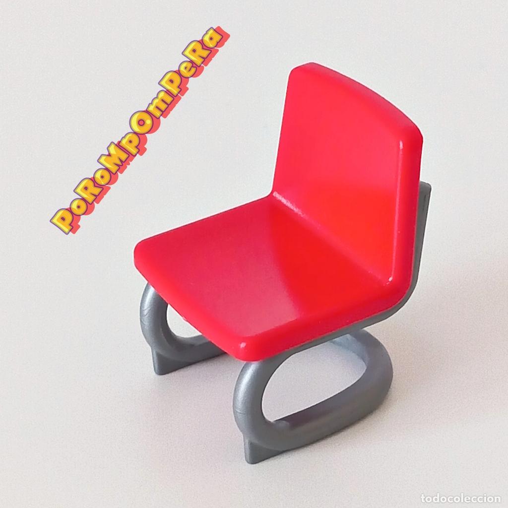 Playmobil: PLAYMOBIL silla tubular roja pata plateada - DIFERENTES SETS U2
