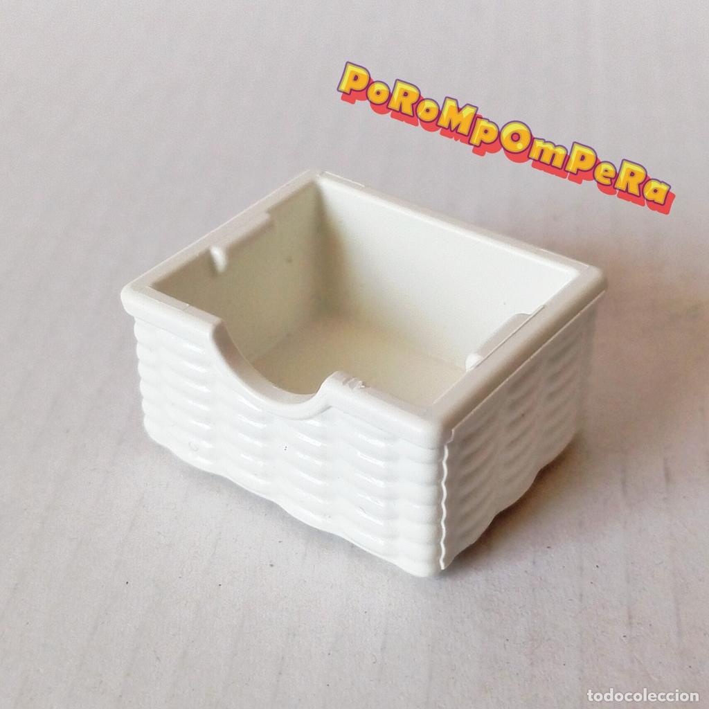 Playmobil: PLAYMOBIL cesto mimbre blanco caja mueble caj&oacute;n habitaci&oacute;n cuarto de ba&ntilde;o mobiliario casa T5