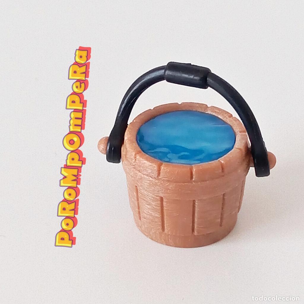 Playmobil: PLAYMOBIL cubo marr&oacute;n madera lleno de agua medieval oeste pirata vikingo granja bel&eacute;n egipcio U2