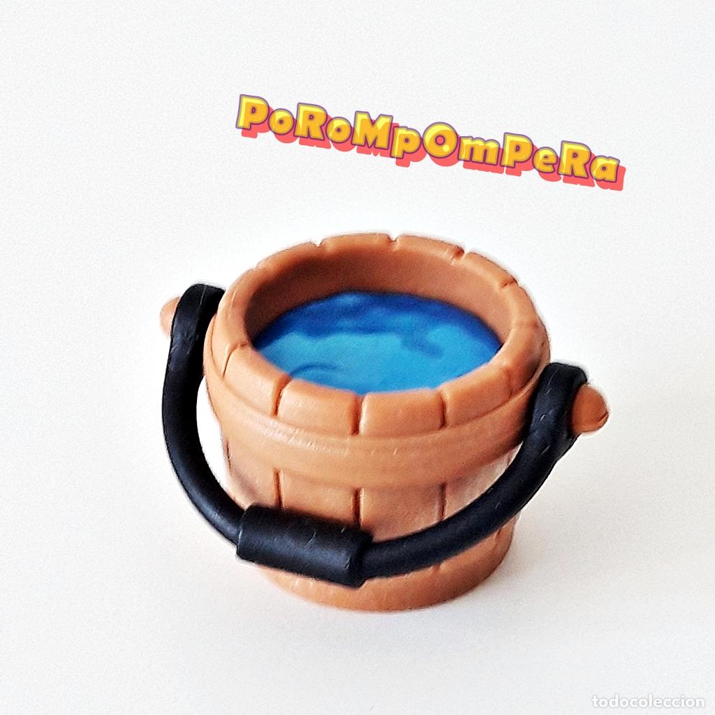 Playmobil: PLAYMOBIL cubo marr&oacute;n madera lleno de agua medieval oeste pirata vikingo granja bel&eacute;n egipcio i3