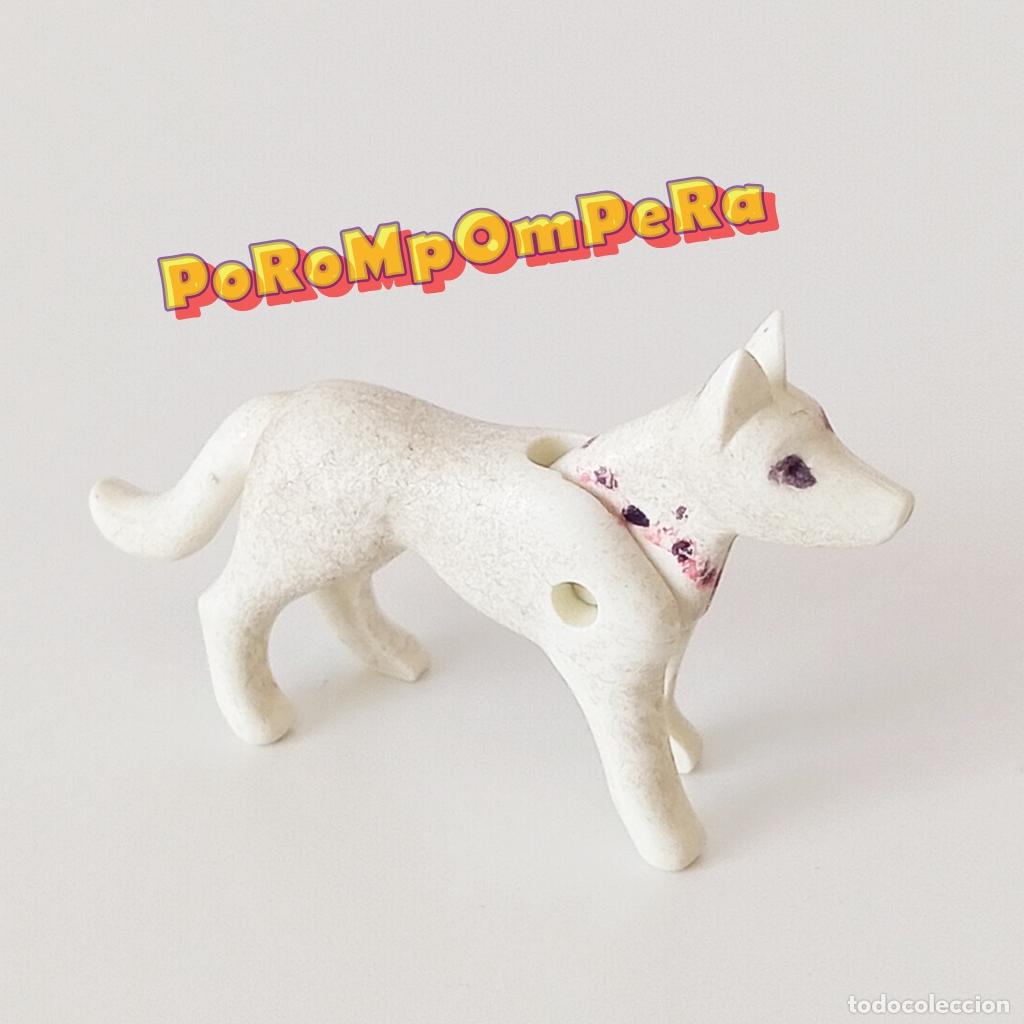 Playmobil: PLAYMOBIL COLOR perro lobo blanco 1&ordf; &eacute;poca 3617 3623 3660 70s U2