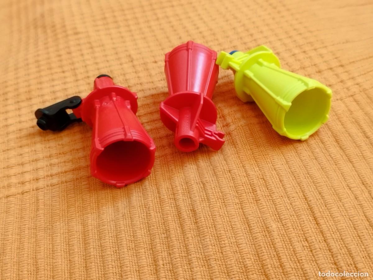 Playmobil: Figura Playmobil, lote de 3 ca&ntilde;ones de red. Bomberos.