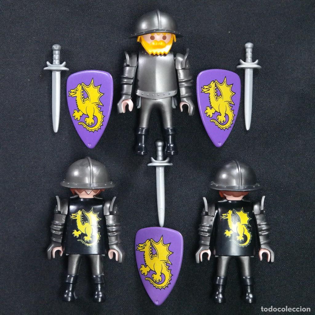 Playmobil: Playmobil tres caballeros medievales dragon ☼