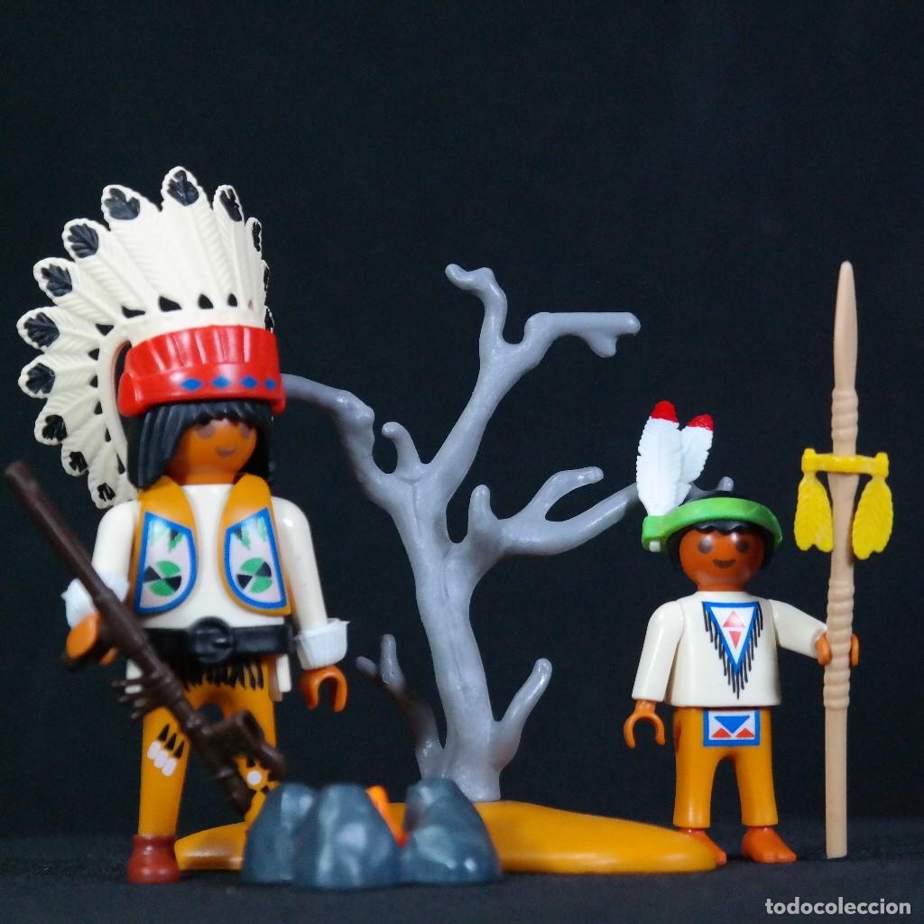 Playmobil: Playmobil jefe indio con hijo ☼