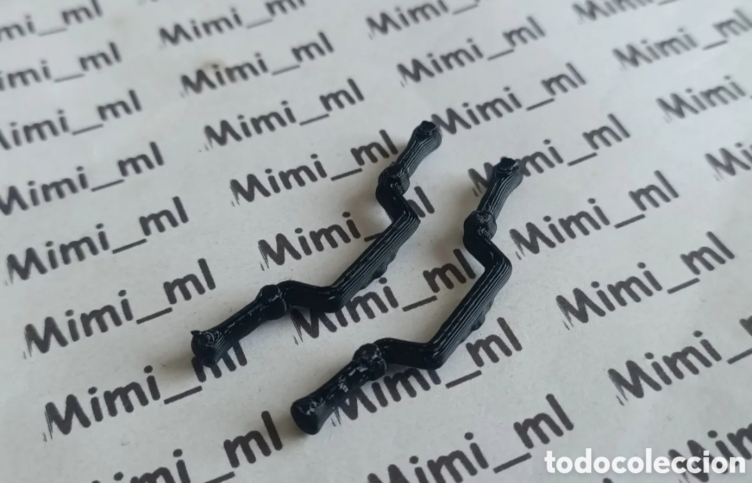 Playmobil: 2 manillares negros para moto en impresi&oacute;n 3d compatibles con Playmobil motocicleta