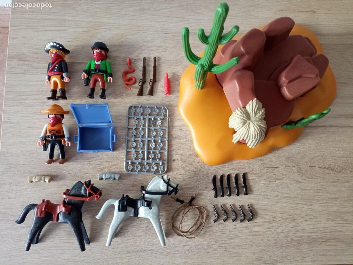 Playmobil: playmobil, lote, Ref. 3815, ORIGINAL, oeste, western, bandidos, vaqueros, completo, ( SOLO HOY )