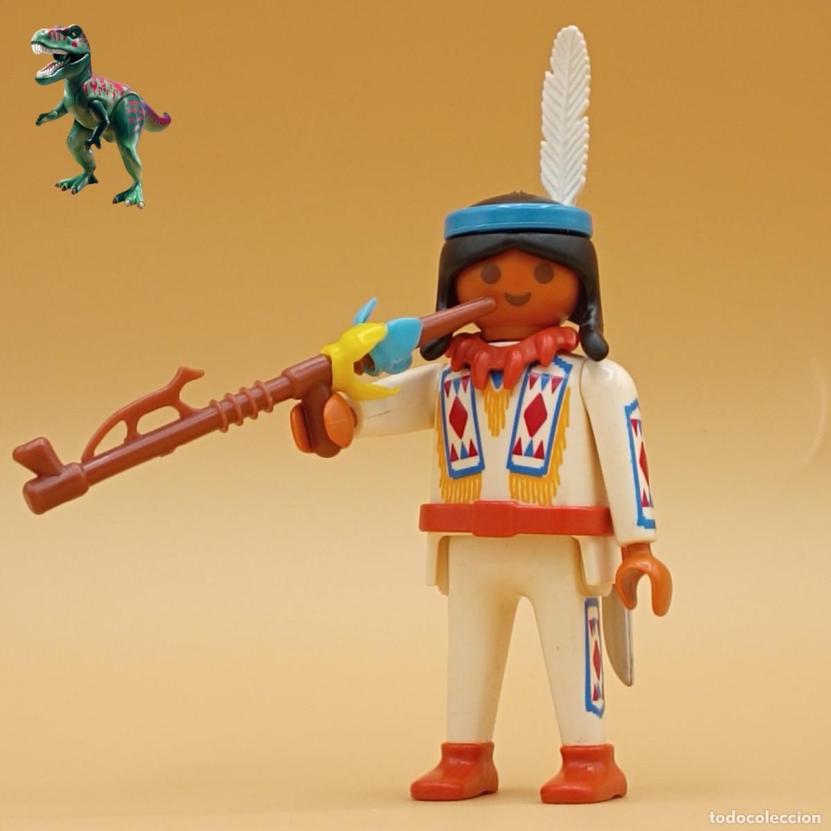 Playmobil: Playmobil figura jefe indio guerrero nativo americano pipa de la paz oeste western sioux cherokee
