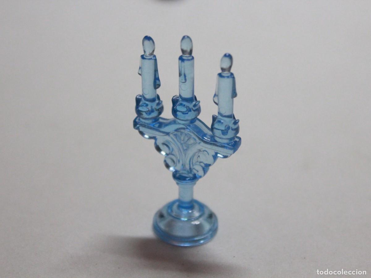 Playmobil: Accesorio playmobil candelabro azul transparente 3 velas casa palacio