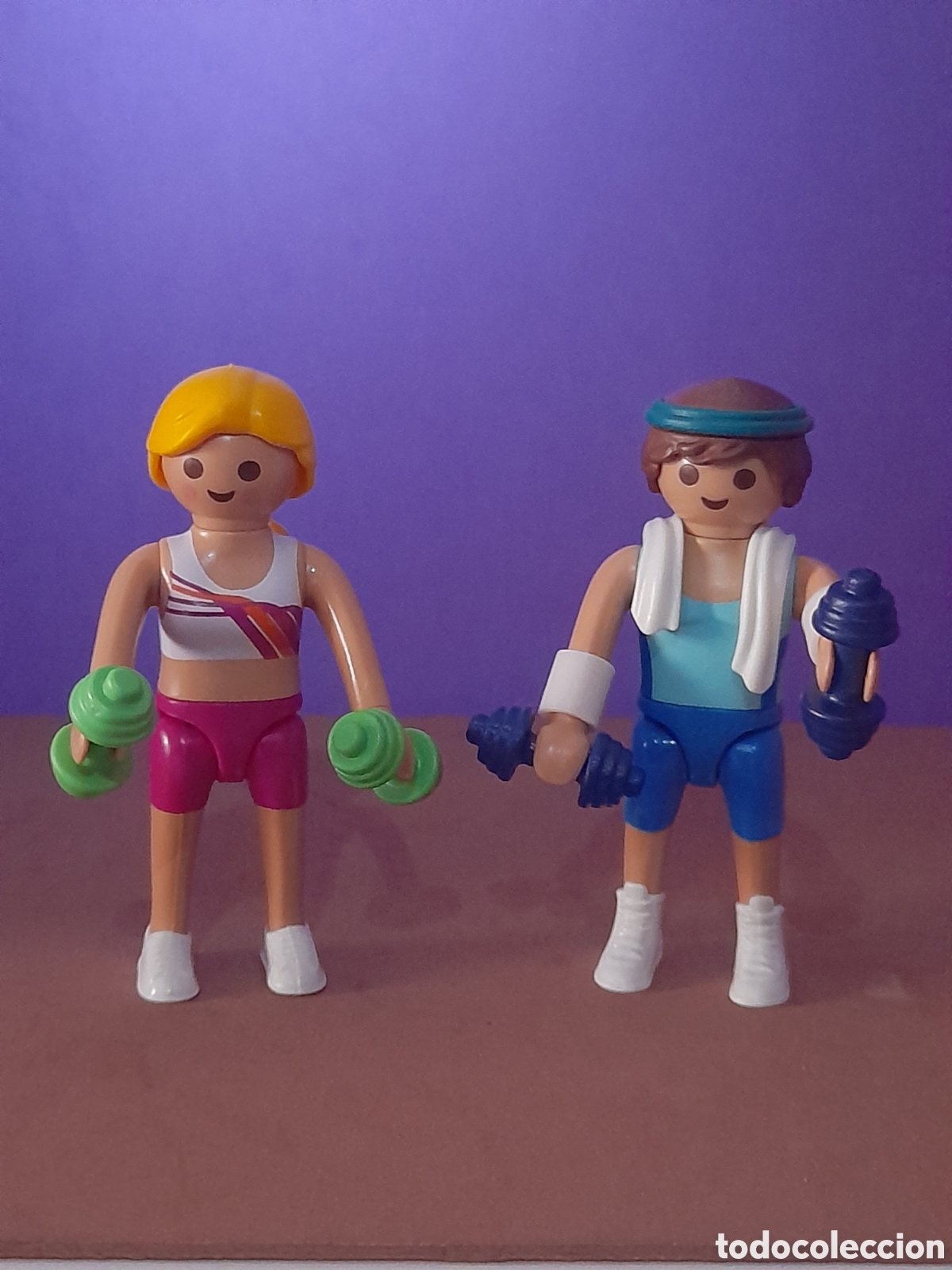 Playmobil: Playmobil figuras, pareja de deportistas con mancuernas