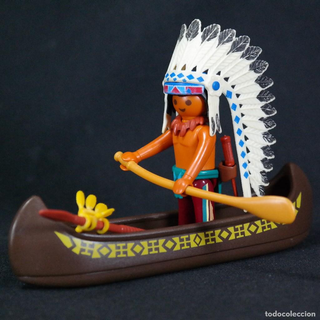 Playmobil: Playmobil indio con canoa ☼