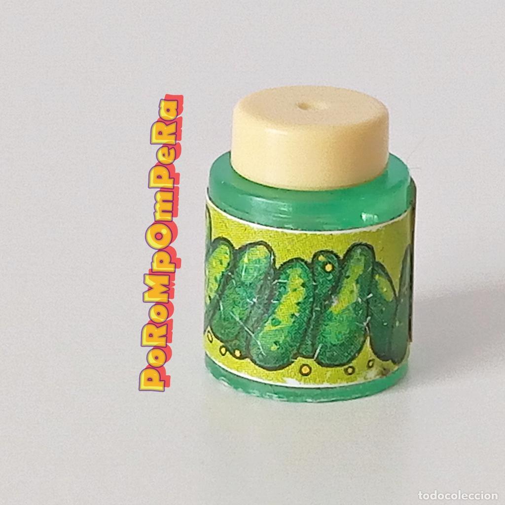 Playmobil: PLAYMOBIL tarro pepinillos verde trasl&uacute;cido tapa crema bote envase cocina tienda supermercado T5