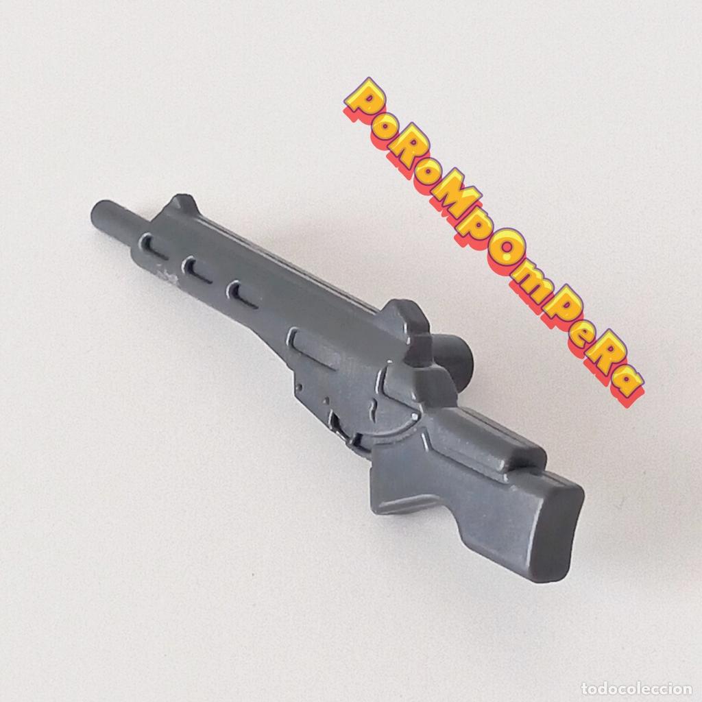 Playmobil: PLAYMOBIL ametralladora gris oscuro fusil asalto polic&iacute;a operaciones especiales metralleta T5