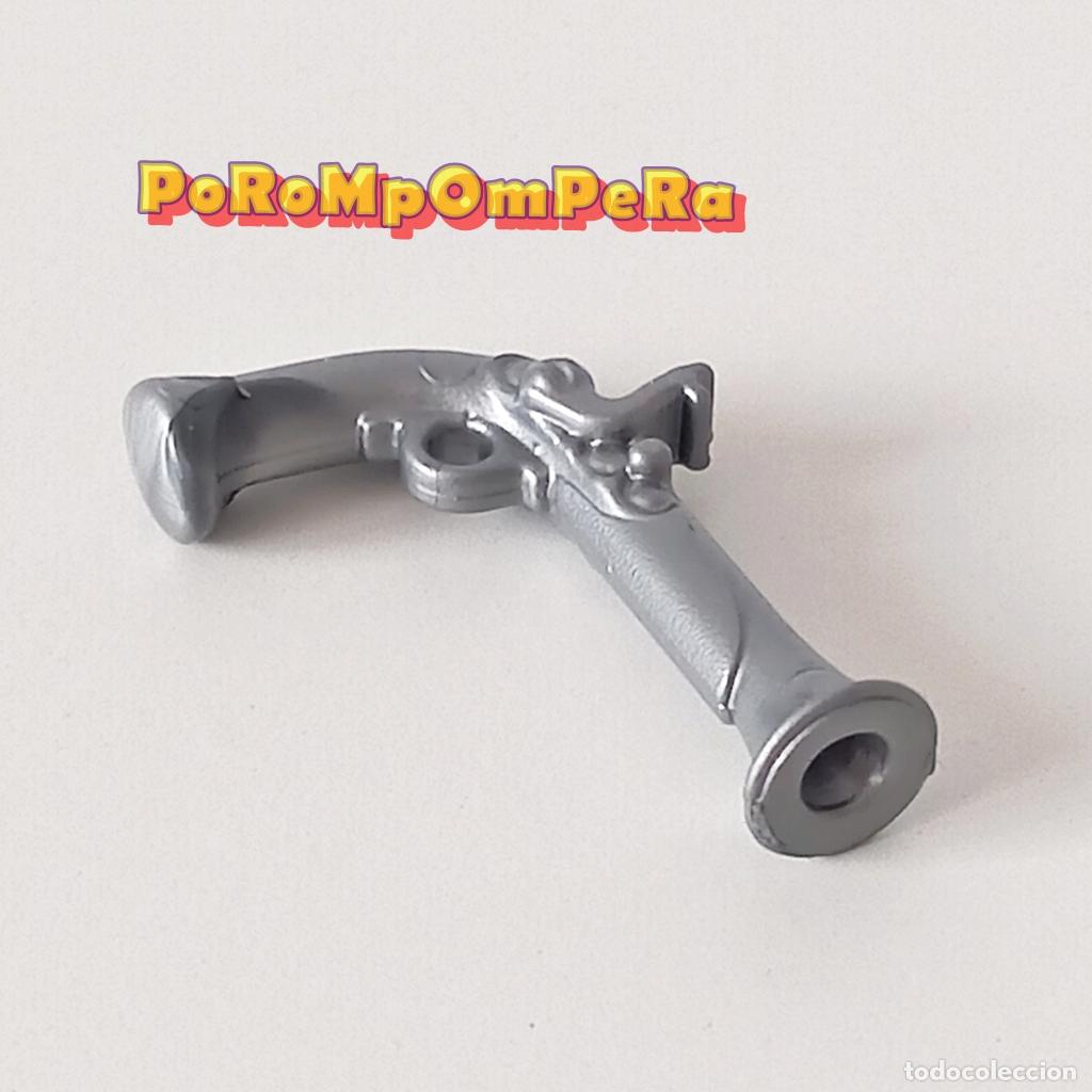 Playmobil: PLAYMOBIL PISTOLA PIRATA PLATEADA CA&Ntilde;&Oacute;N LARGO 4796 4800 4802 5135 5347 6162 6290 9146 T5