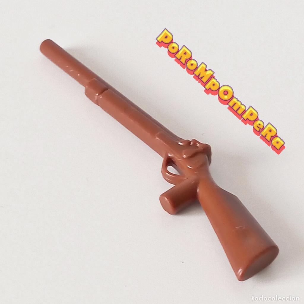 Playmobil: PLAYMOBIL fusil marr&oacute;n oeste 80s escopeta sheriff rifle bandido indio fuerte nordista sudista T5