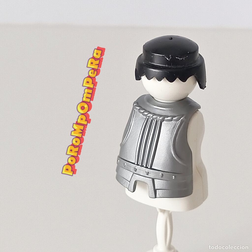 Playmobil: PLAYMOBIL pechera plateada gruesa armadura CABALLERO MEDIEVAL barriga gordo COMPLETAR/CUSTOM T5