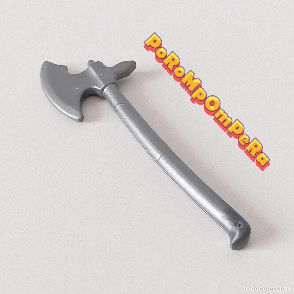 Playmobil: PLAYMOBIL hacha plateada guerrero vikingo caballero medieval b&aacute;rbaro vikingo verdugo arma combate T5